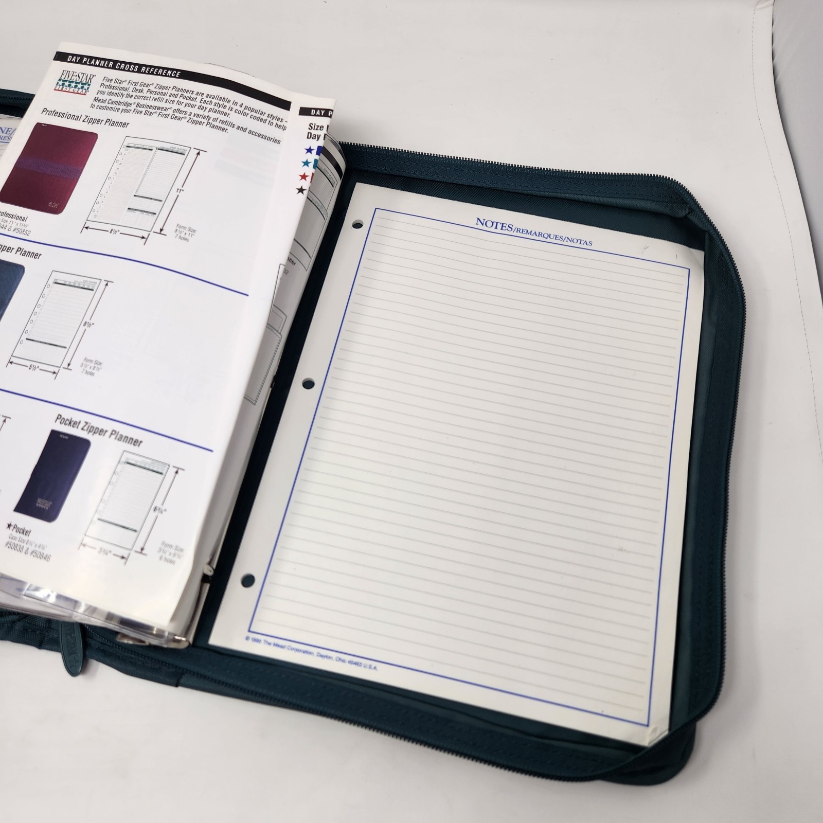 NEW Mead Five Star First Gear Zipper Planner Agenda Binder Green Vintage 1996