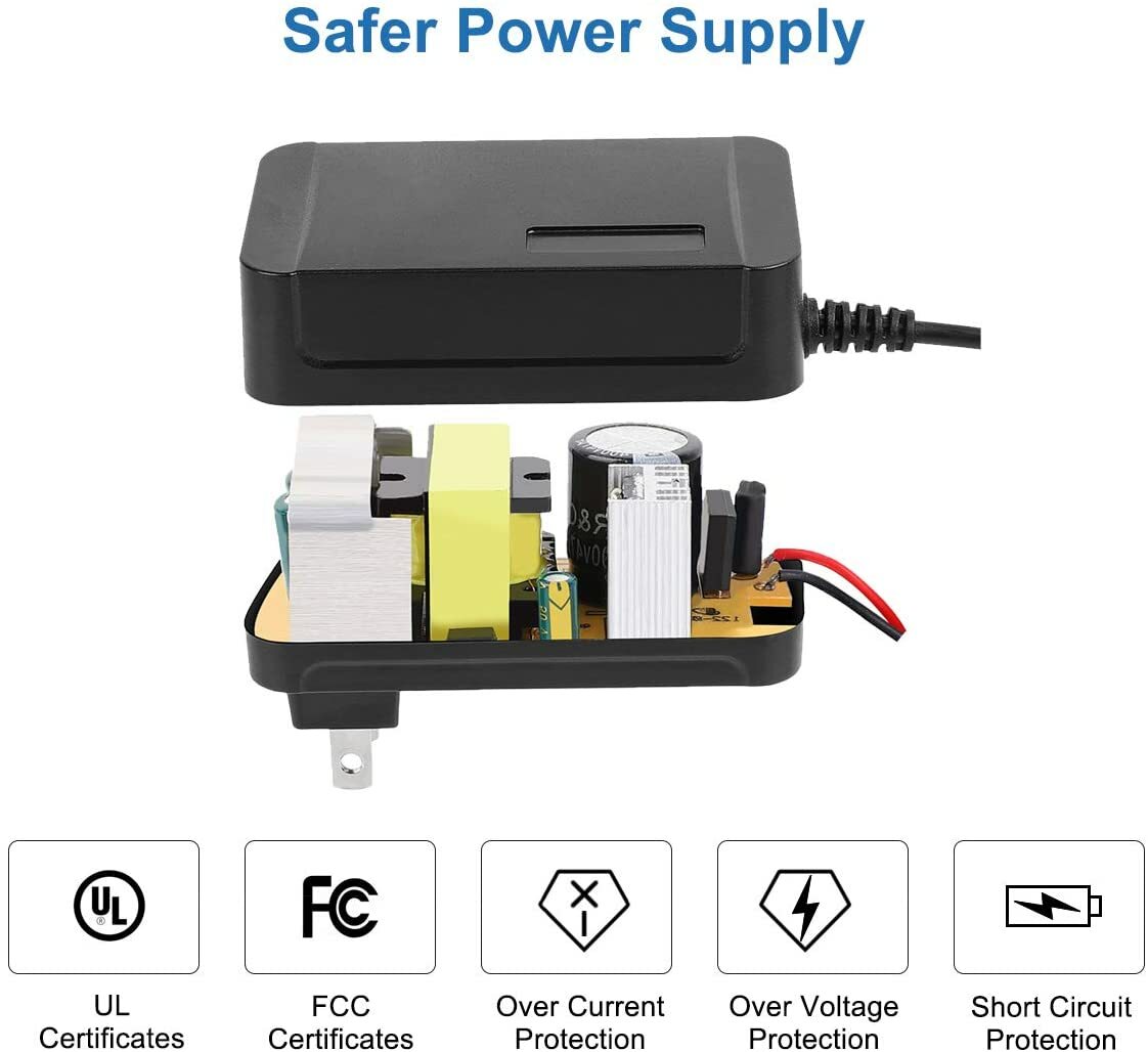 AC 110-220V to DC 12V 2A 24W Power Supply Adapter Transformer Jack 5.5mm X 2.1mm