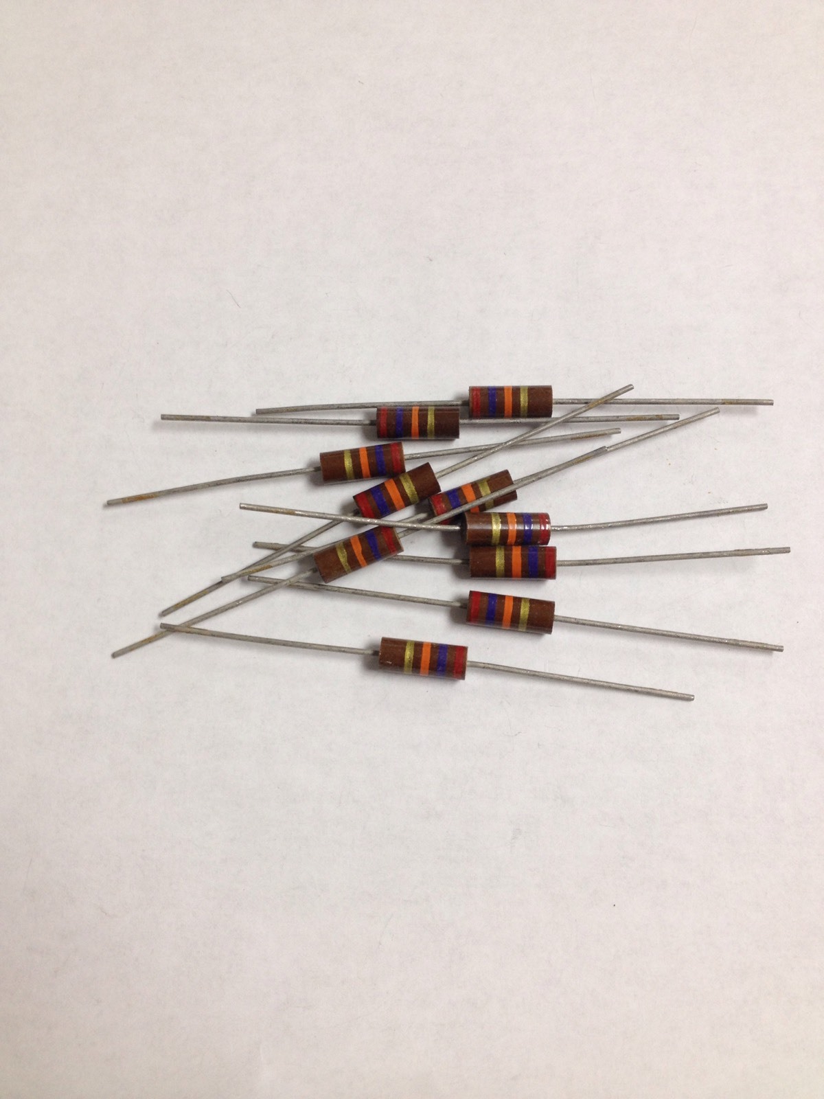 10 Pcs Stackpole RC32GF274J Carbon Comp Resistor 27K Ohm 1W 5%