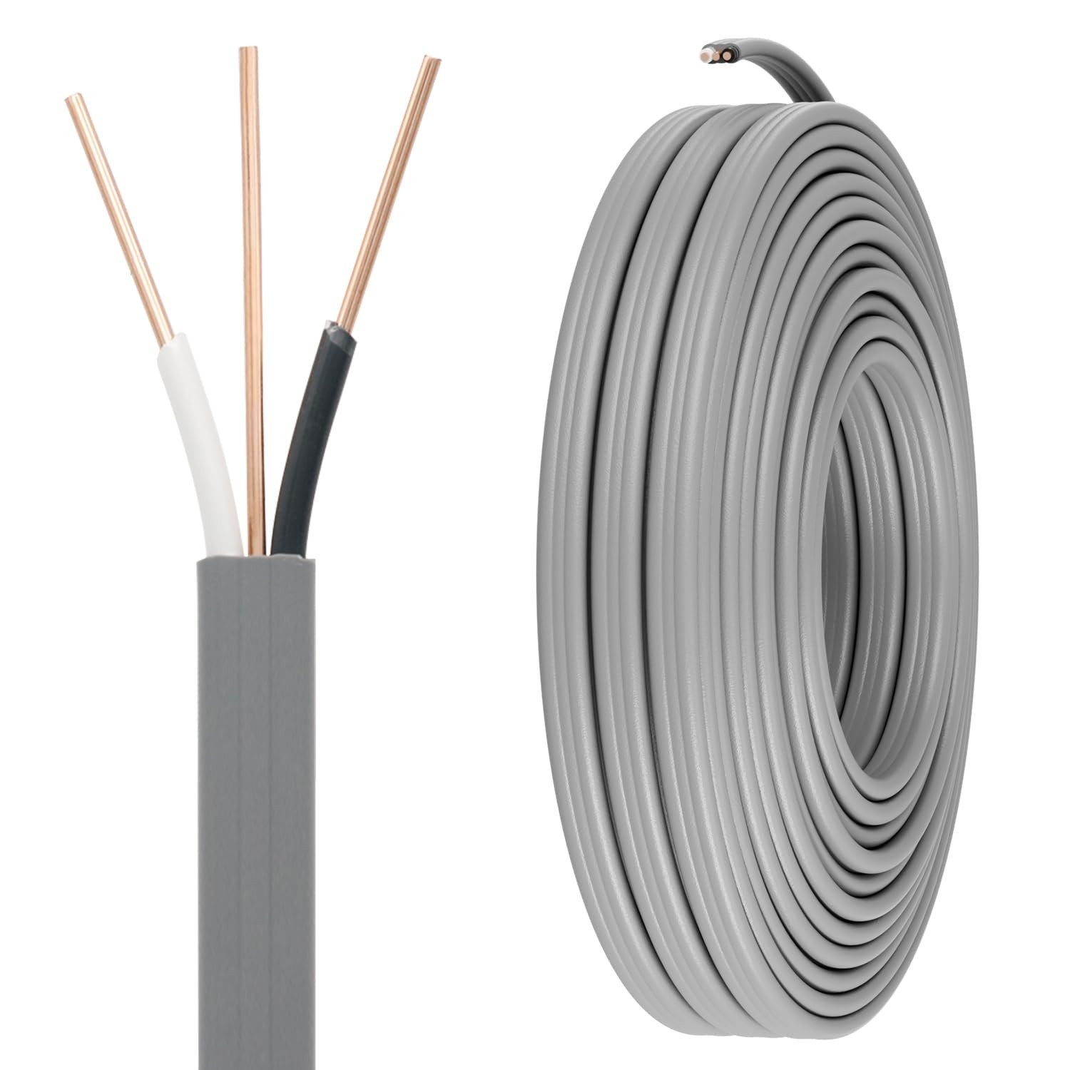 14/2 UF-B Wire with Ground, 100 FT Direct Burial Feeder Cable | ETL Listed, Soli