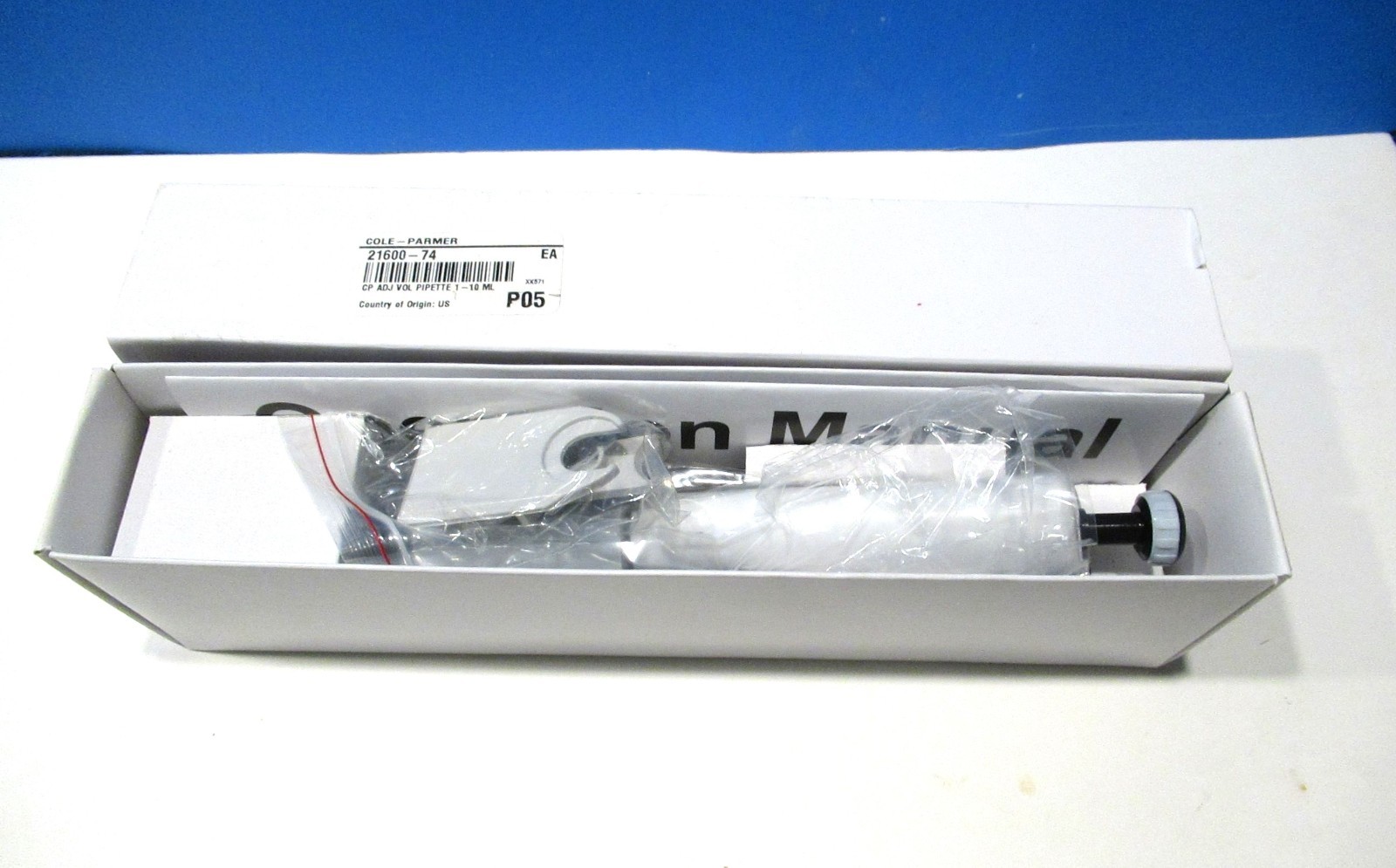 Cole-Parmer Micropipette Fully Autoclavable Variable Volume 1-10ml 21600-74