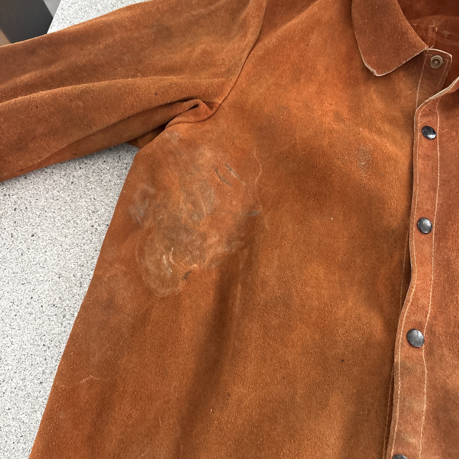 VTG Red Ram Leather Jacket Weld Pro Flame Resistant Mens L Made In USA Cowhide