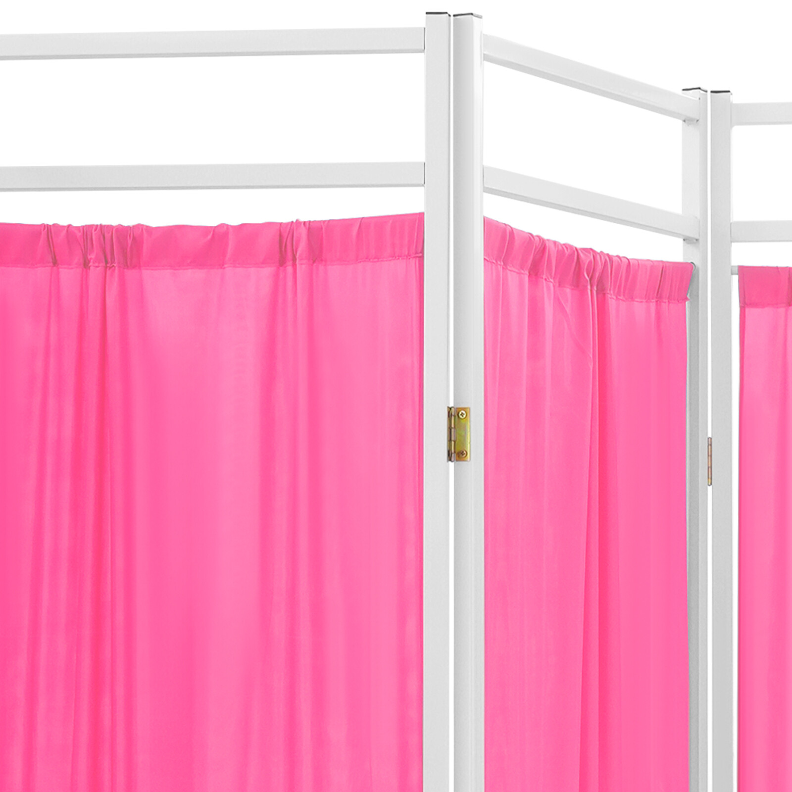 4 Panels Foldable Medical Room Divider Portable Medical Privacy Screen Pink