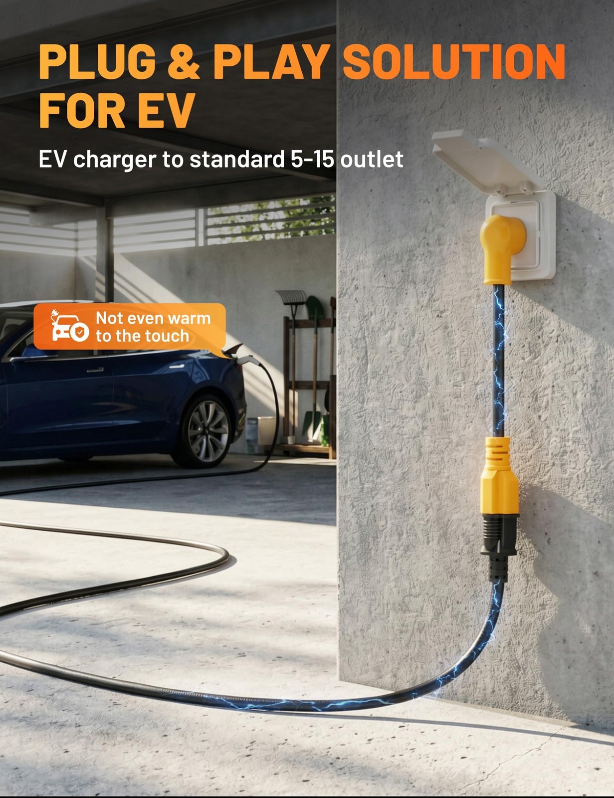 MECMO Waterproof 1ft 15 Amp Household to 20 Amp AC Power Adapter Cable, 12/3 …