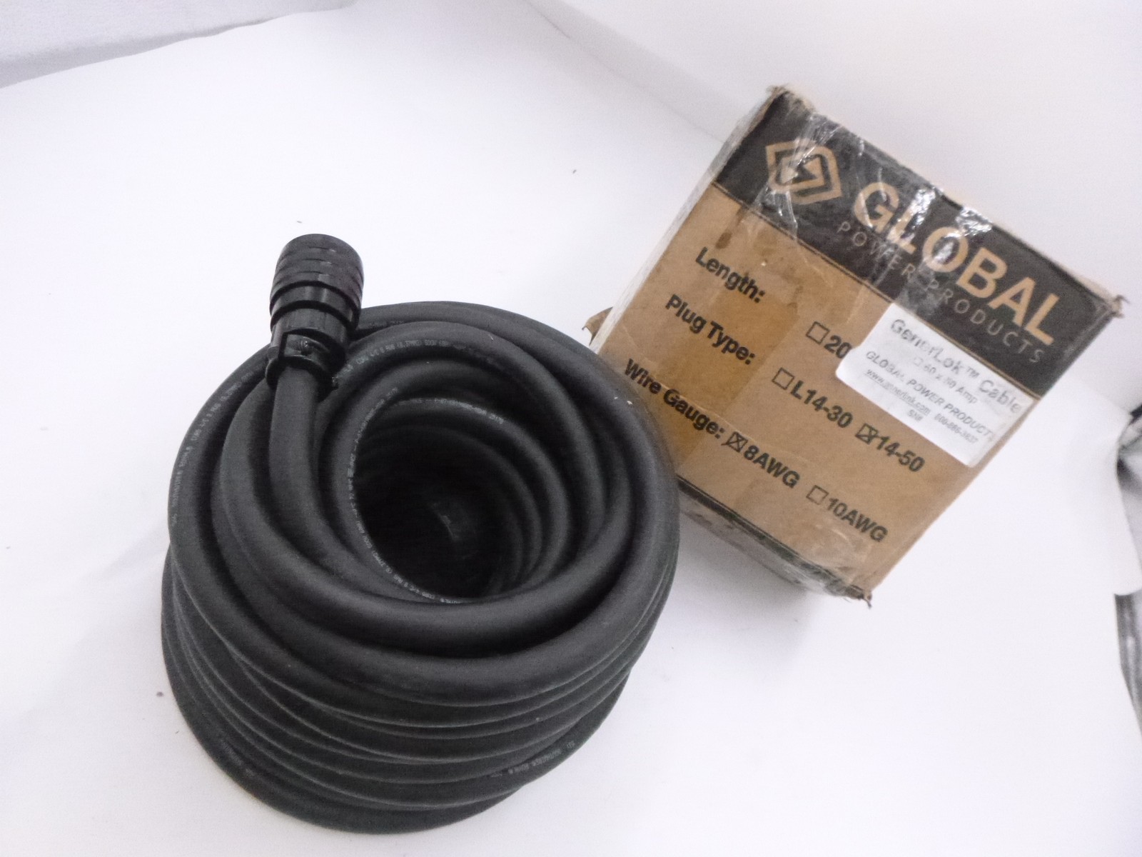 80′ Global GenerLok Cord 14-50 Straight Plug 8 AWG 600V 4/C