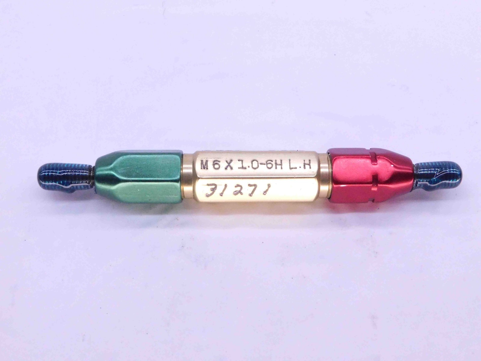 M6 X 1 6H LEFT HAND THREAD PLUG GAGE 6 1.0 GO NO GO P.D.’S = 5.350 & 5.500 CHECK