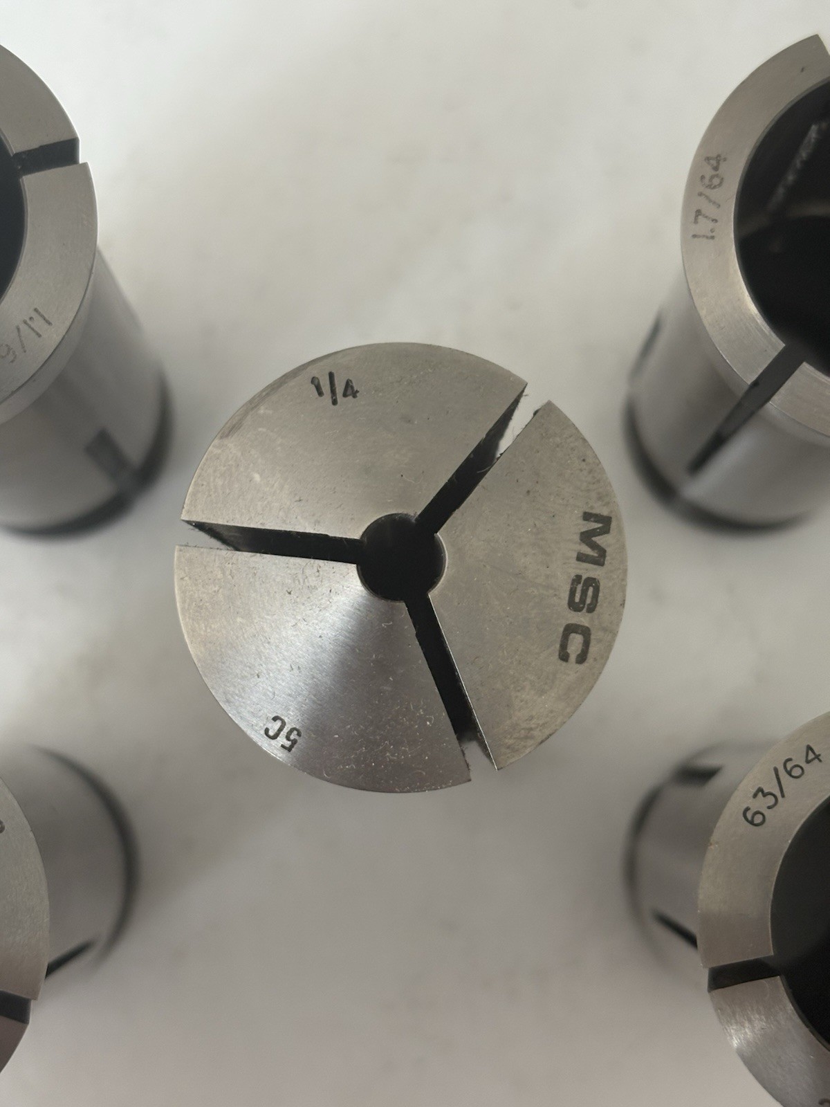 5C Emergency Collets MSC Lot of 5 PCS Machinable Steel Hardinge Compatible NEW!