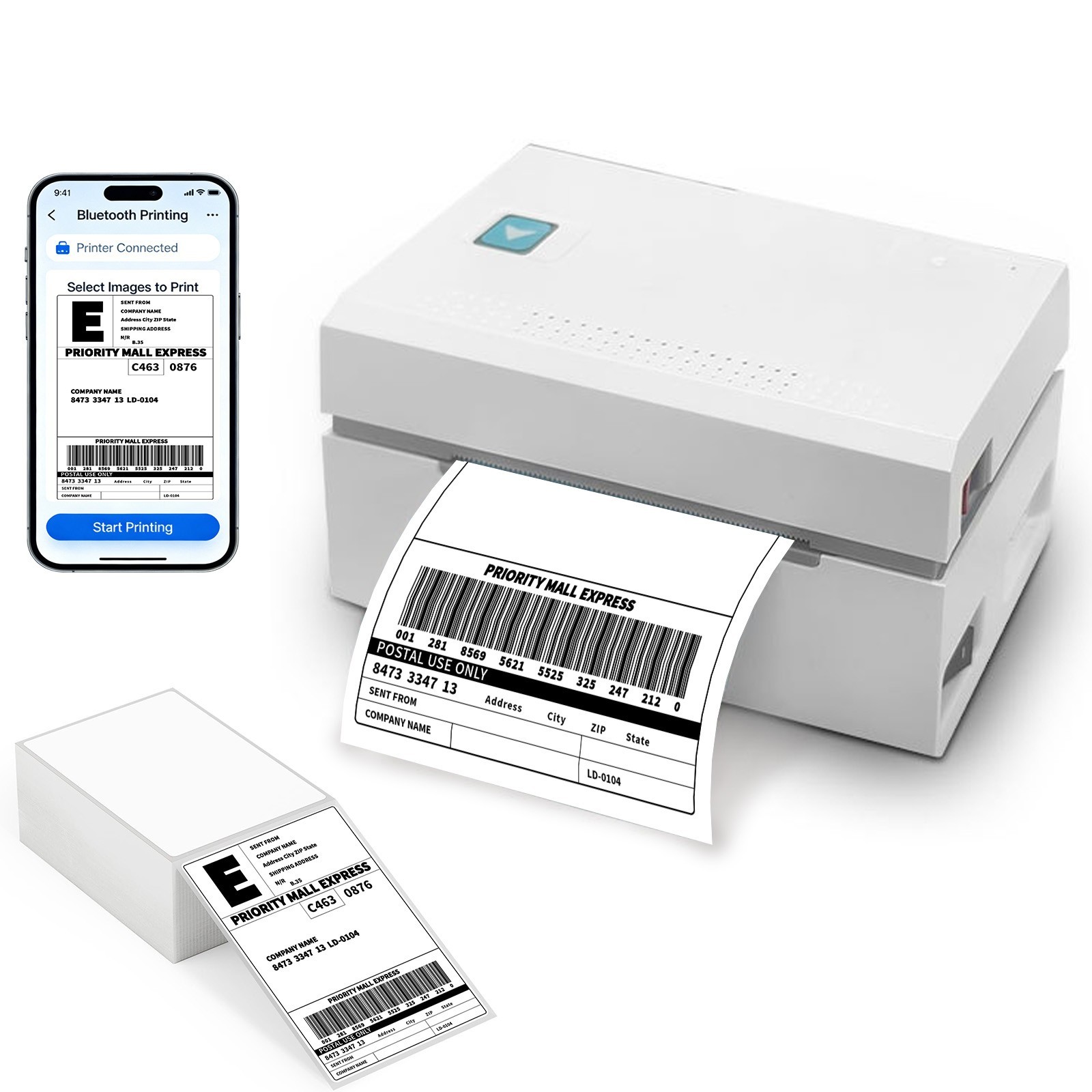 4×6 thermal labels 500 Labels/Stack for MUNBYN Rollo Zebra – 500 Labels