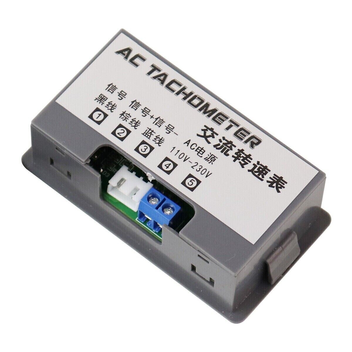 AC 110V-230V High Precision Digital LED Motor Speed Tachometer Anti-jamming Hall
