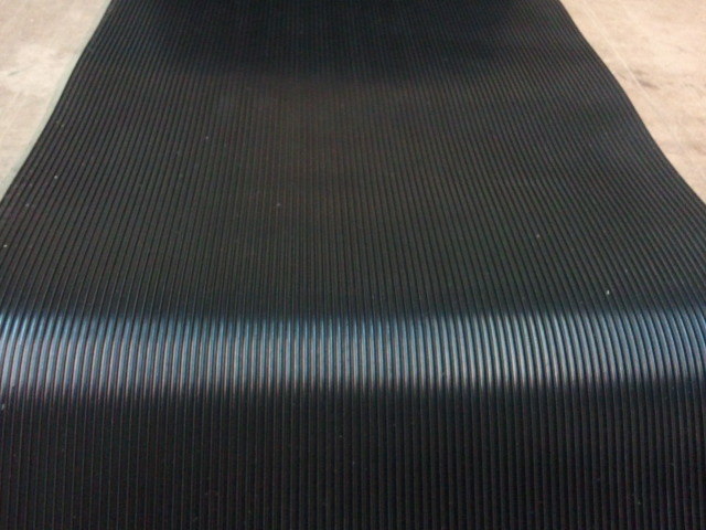 RIB RUBBER MATTING BLACK PSA ADHESIVE ONE SIDE 1/8 THK X 36″WIDE X 12″ LONG