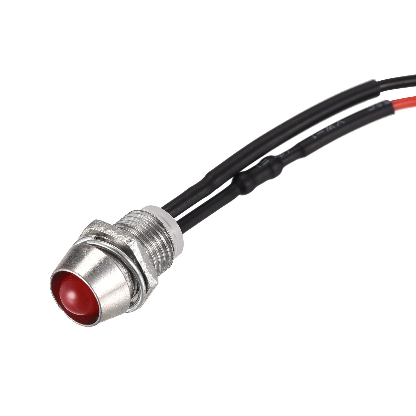 10Pcs LED Indicator Light AC/DC 24V 8mm Panel Mount Metal Shell