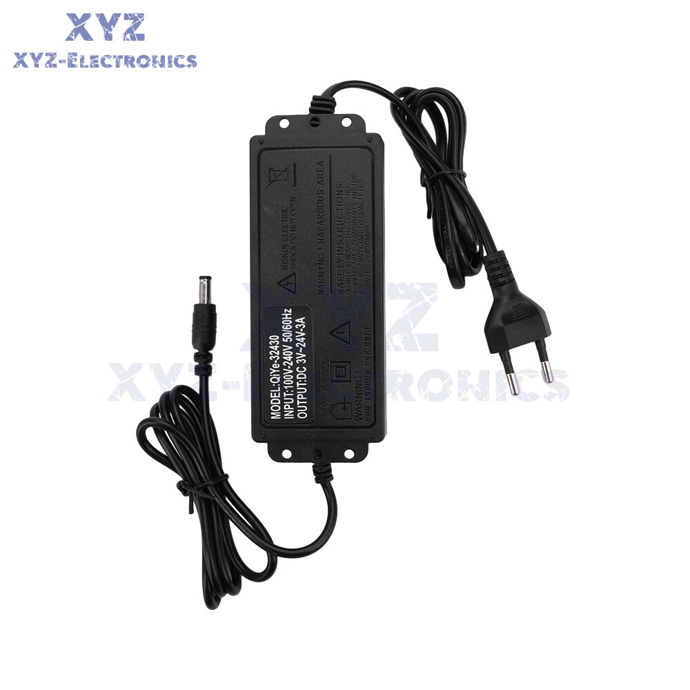 AC100-240V to DC3-24V 3A 5A Adjustable Voltage Power Adapter Switch Power Supply