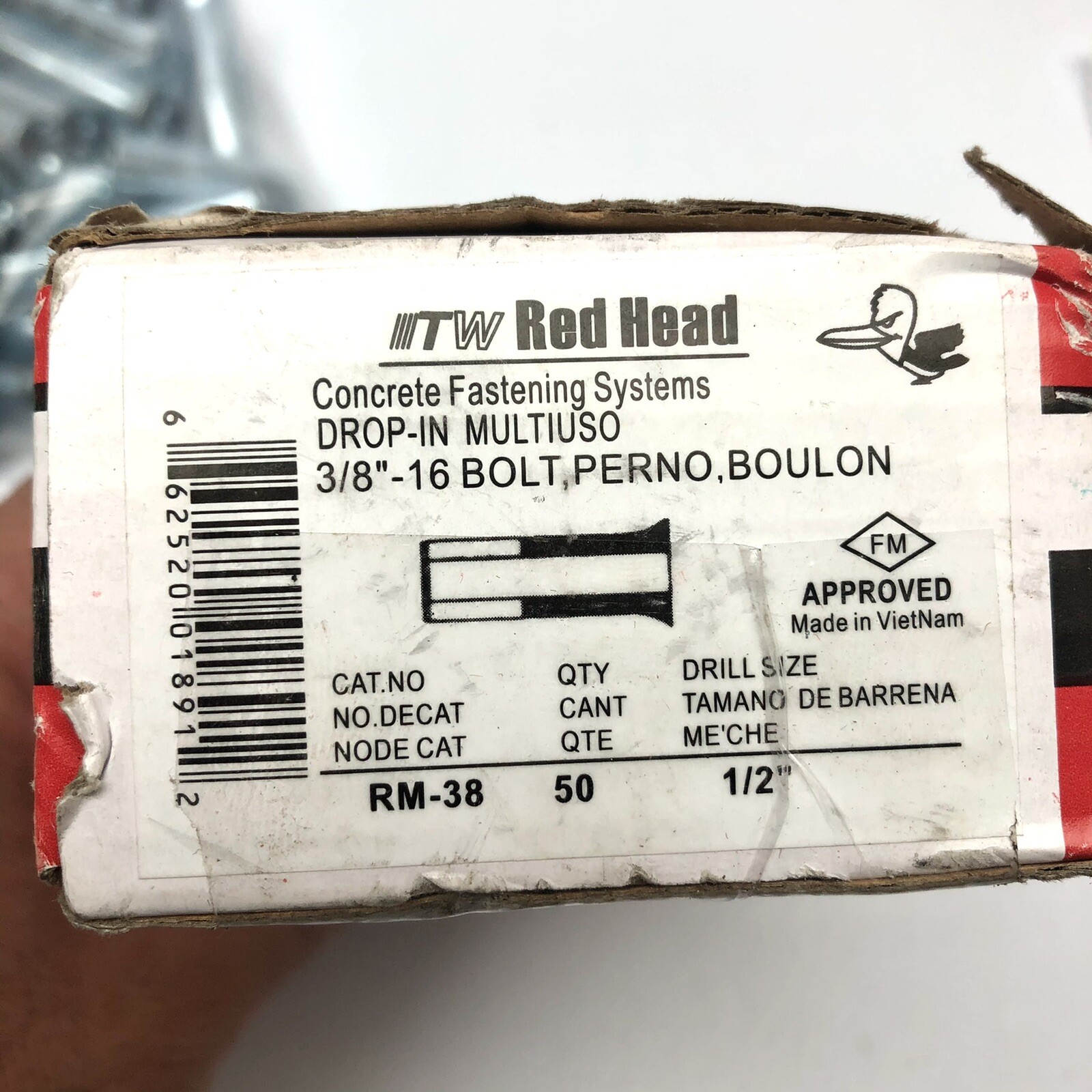 LOT OF 115 REDHEAD RM-38 3/8″-16 DROP IN ANCHOR