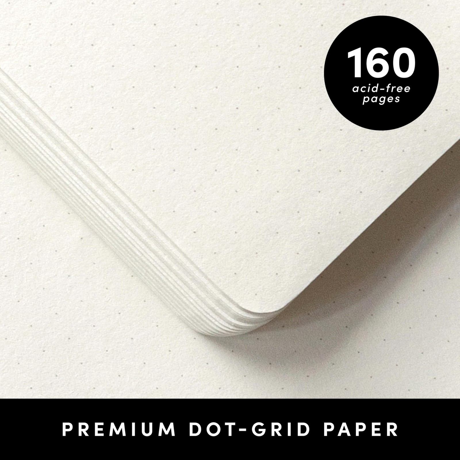 PAPERAGE Dotted Journal Notebook, (White), 160 Pages, Medium Dotted, White