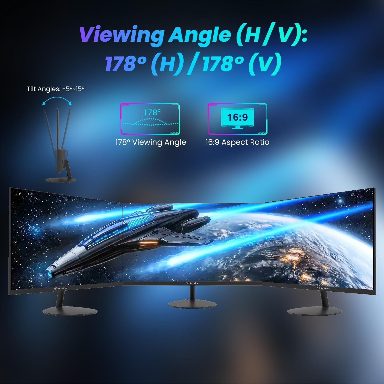 ArcticPro 22 inch 100Hz Monitor, Full HD (1920 x 1080p) Computer Monitor, 105…