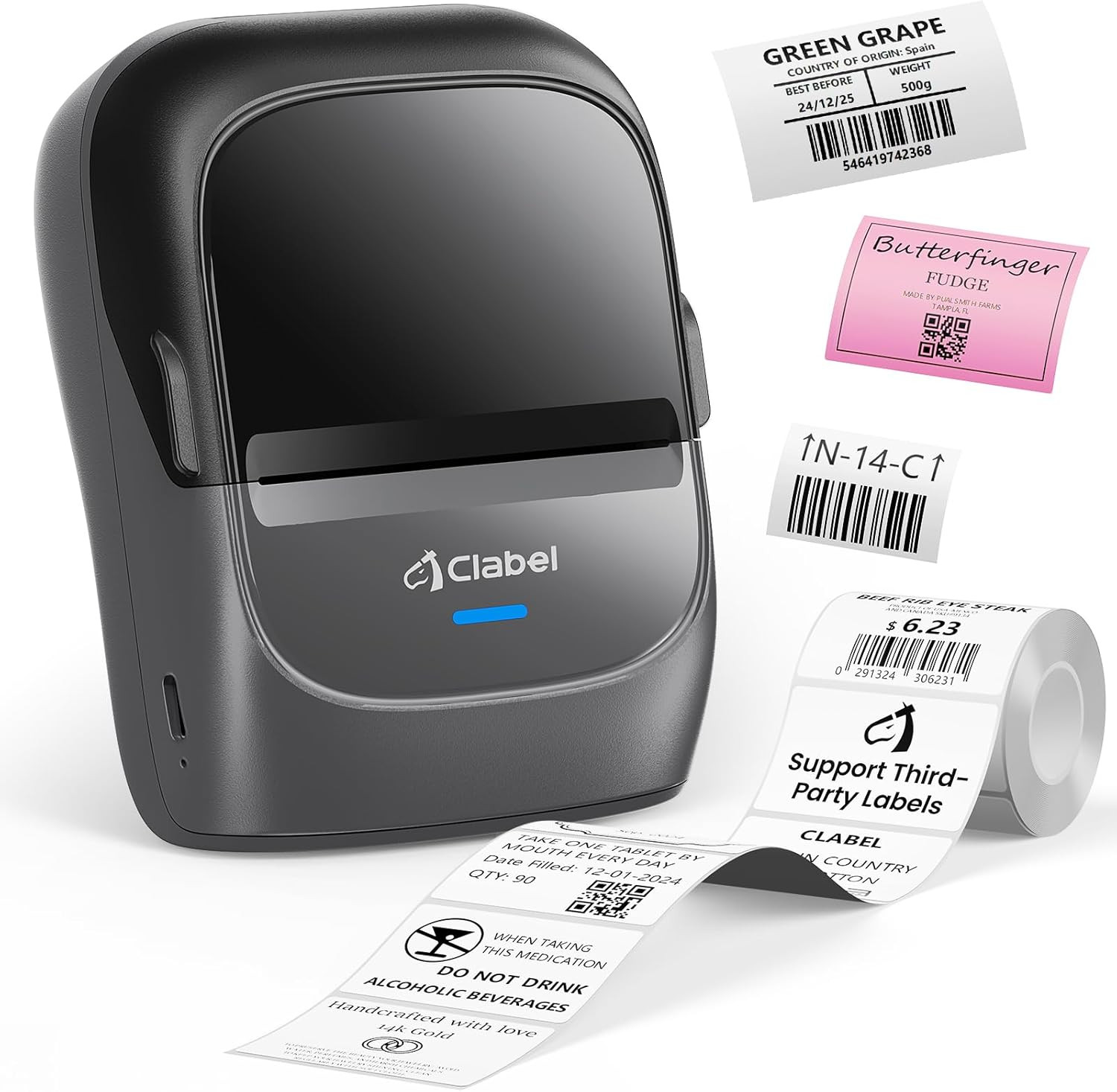 Label Maker Machine with Tape, 221B Thermal Bluetooth Label Printer 2 Inch Porta