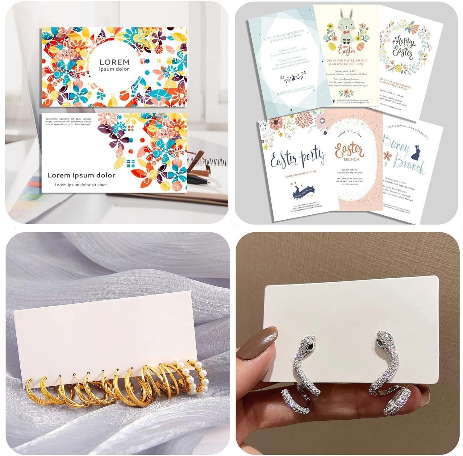 5.5 x 8.5 Blank White Card Stock Set of 50 Plain White Cards – 90lb Flat Card…