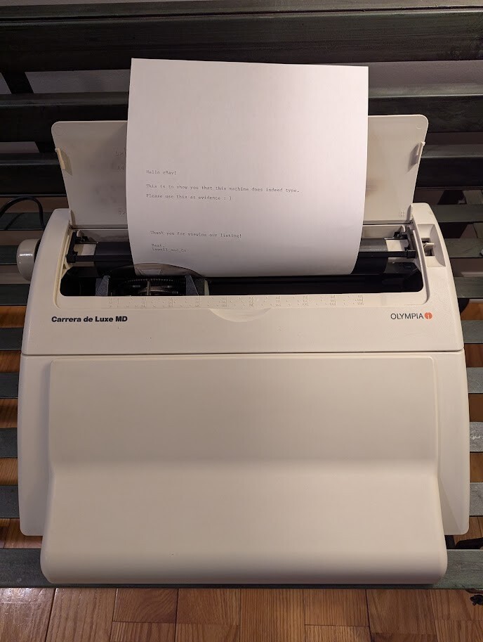 RARE! Olympia Carrera de Luxe MD – Electronic Typewriter – Clean / Tested!