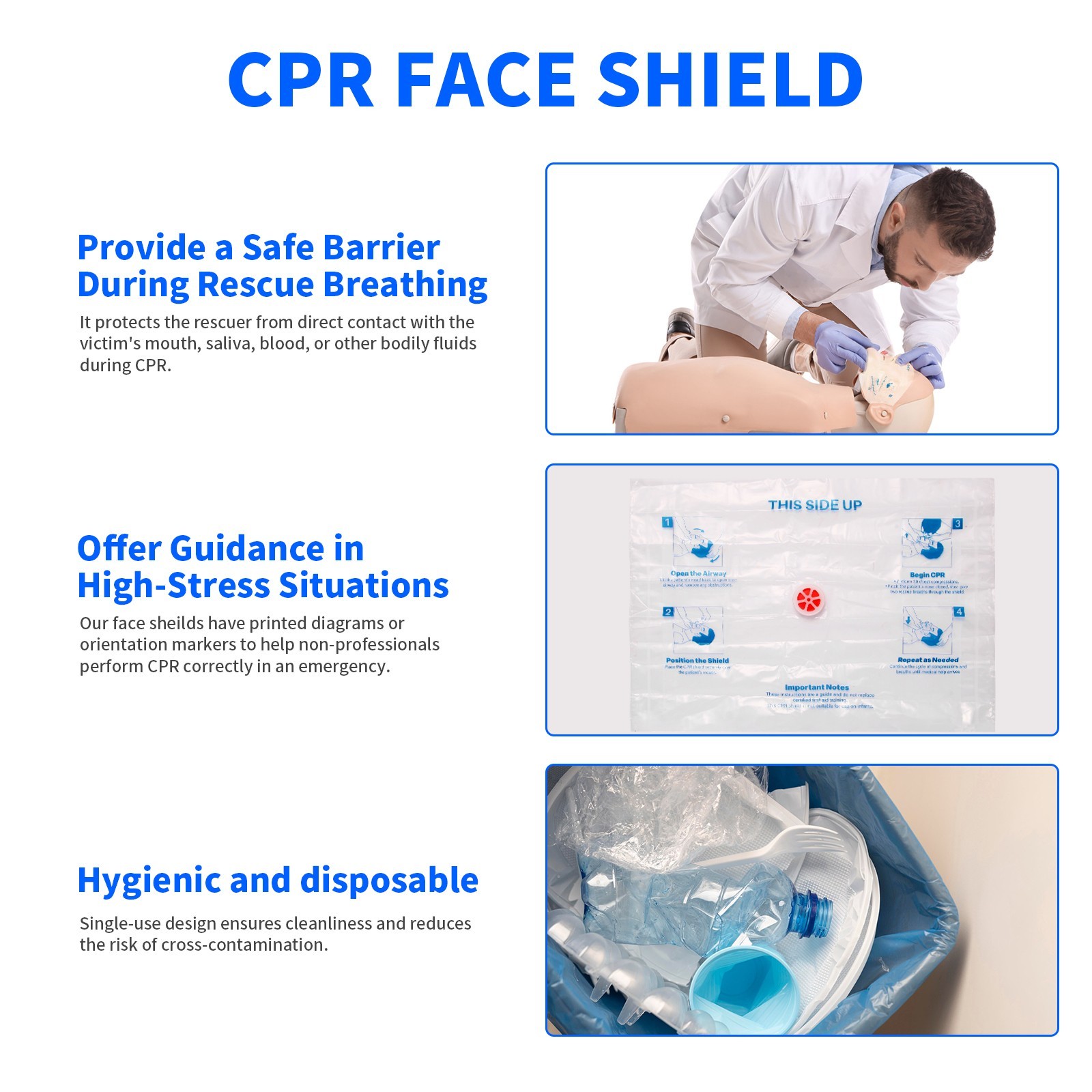 6 Pack CPR Mask with One-Way Valve, Emergency First Aid Face Shield Key Ring
