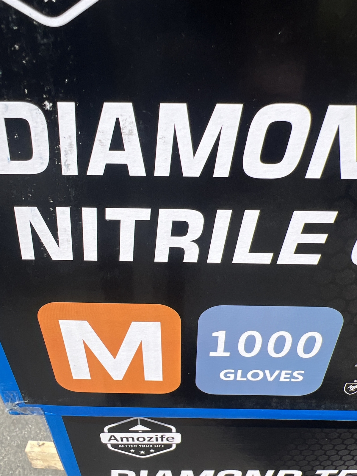Heavy Duty Black Industrial Nitrile Gloves with Raised Diamond Texture, 1000pcs.