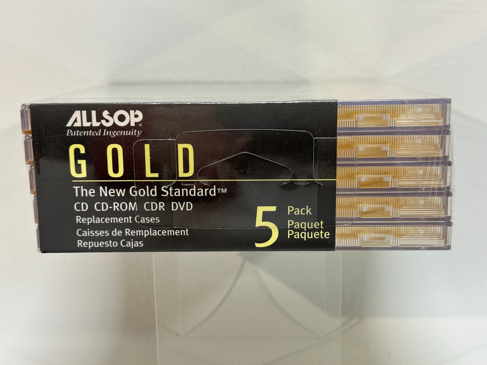 Allsop The New Gold Standard 5 pack CD-ROM, CD, CDR, DVD replacement cases
