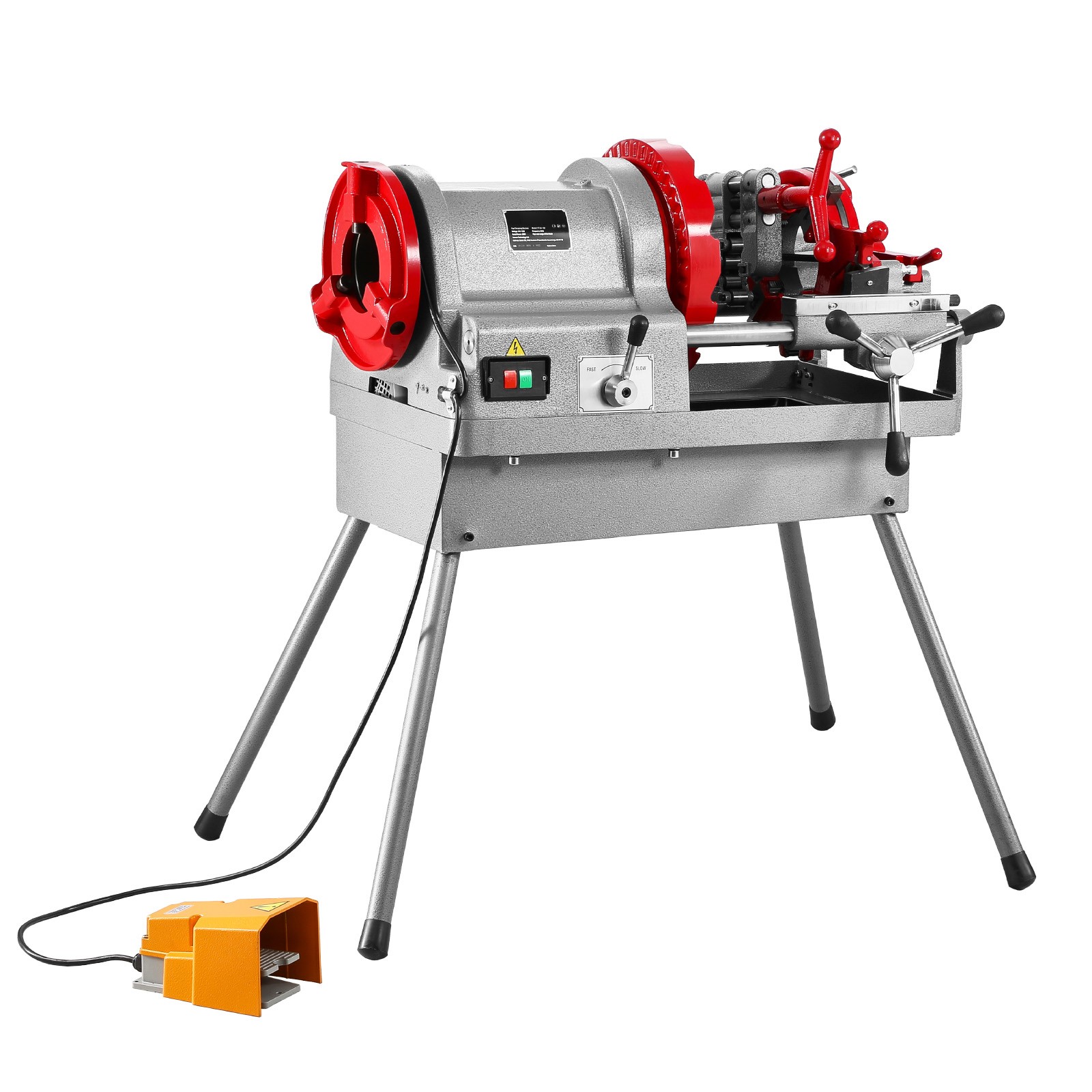Electric Pipe Threader Machine 900W 2-Speed Threading Cutter for 1/2″ to 4″ Pipe