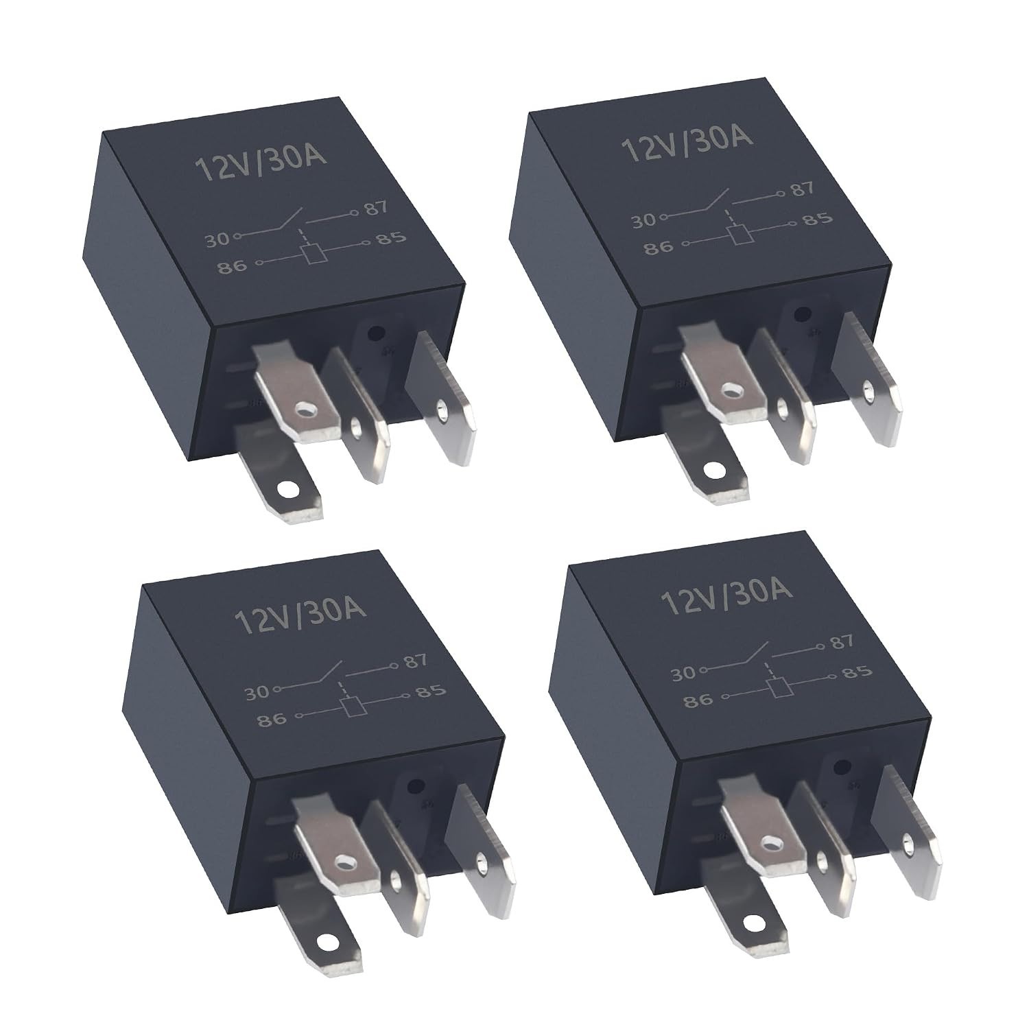 4PCS 4 Pin 30A for Car – Heavy Duty Starter Relay Multi Purpose – Universal A…