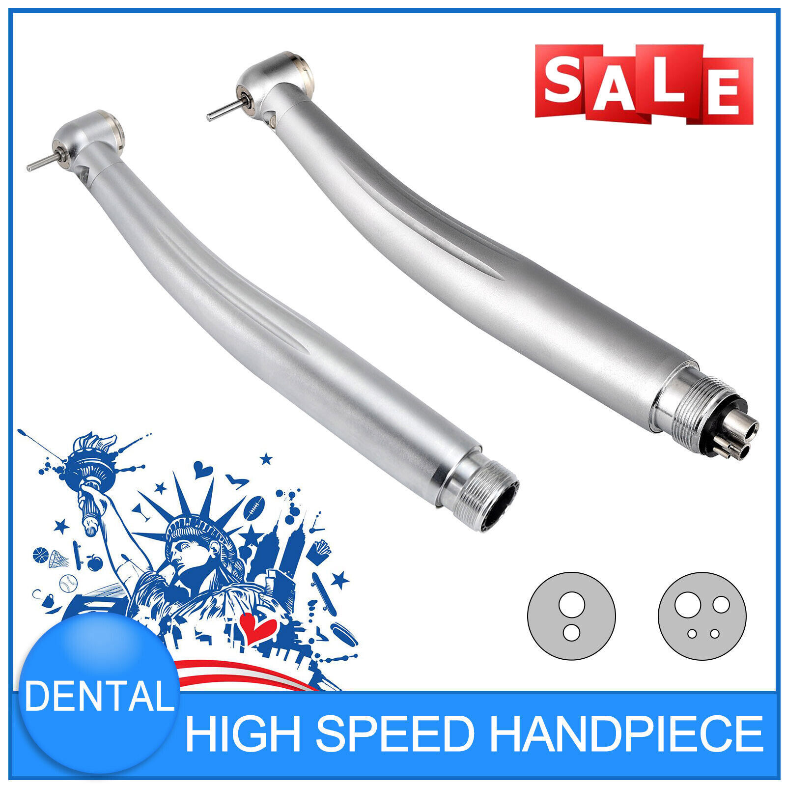NSK Style Dental Fiber Optic LED E-generator High Speed Handpiece 2 Hole 4 Hole