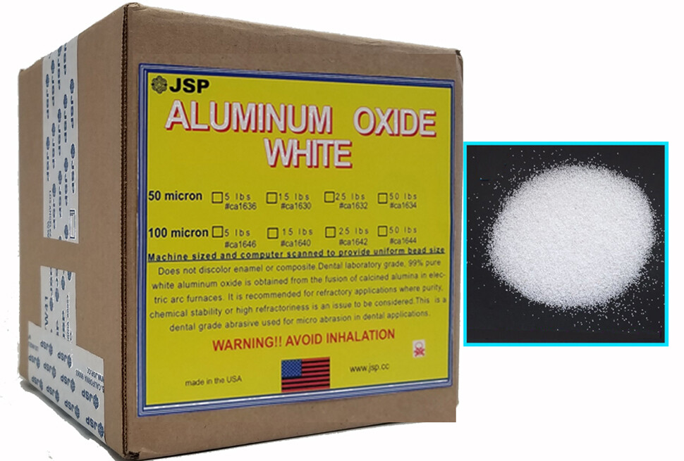 WHITE ALUMINUM OXIDE POWDER, 50 micron (240 grit) 25 lbs(ca1632)