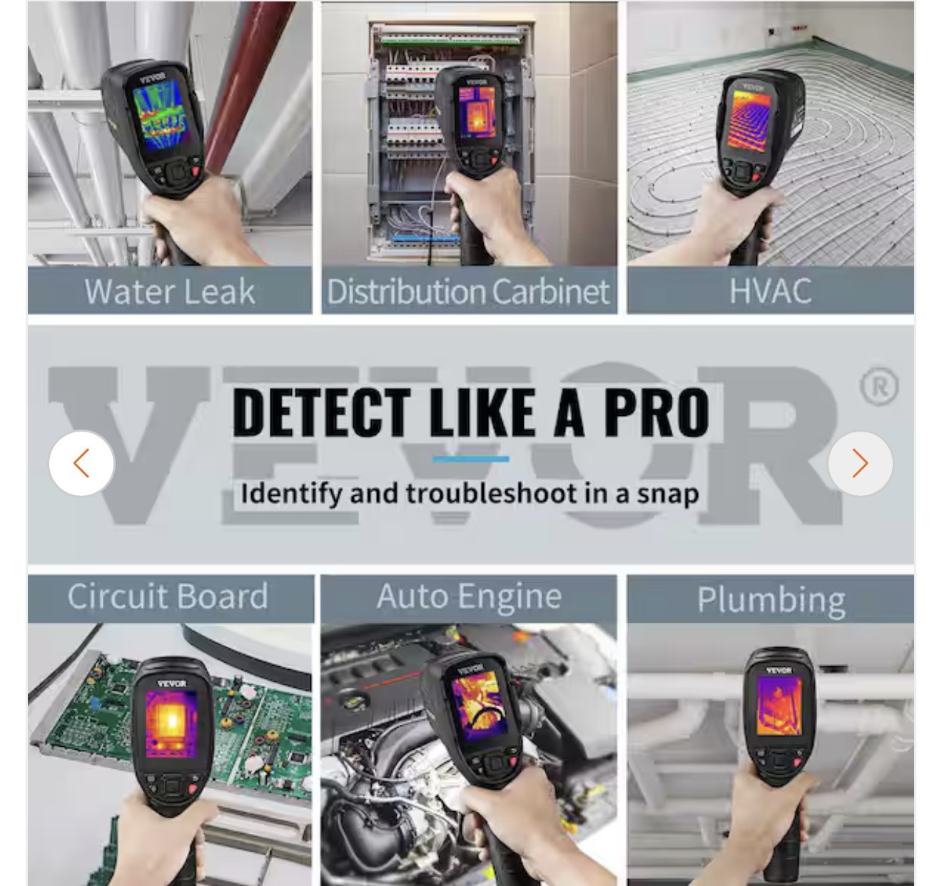 VEVOR Thermal Imaging Camera 240×180 IR Resolution 43200 Pixel Infrared Camera