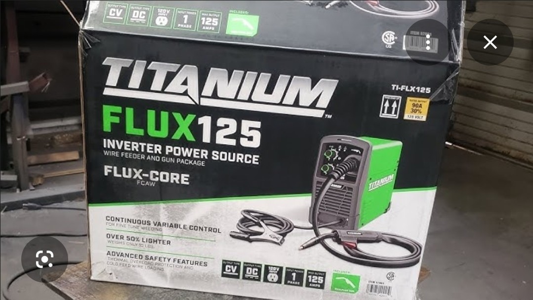 Titanium Easy-Flux 125 Inverter Power Source Wire Feeder and Gun Package New
