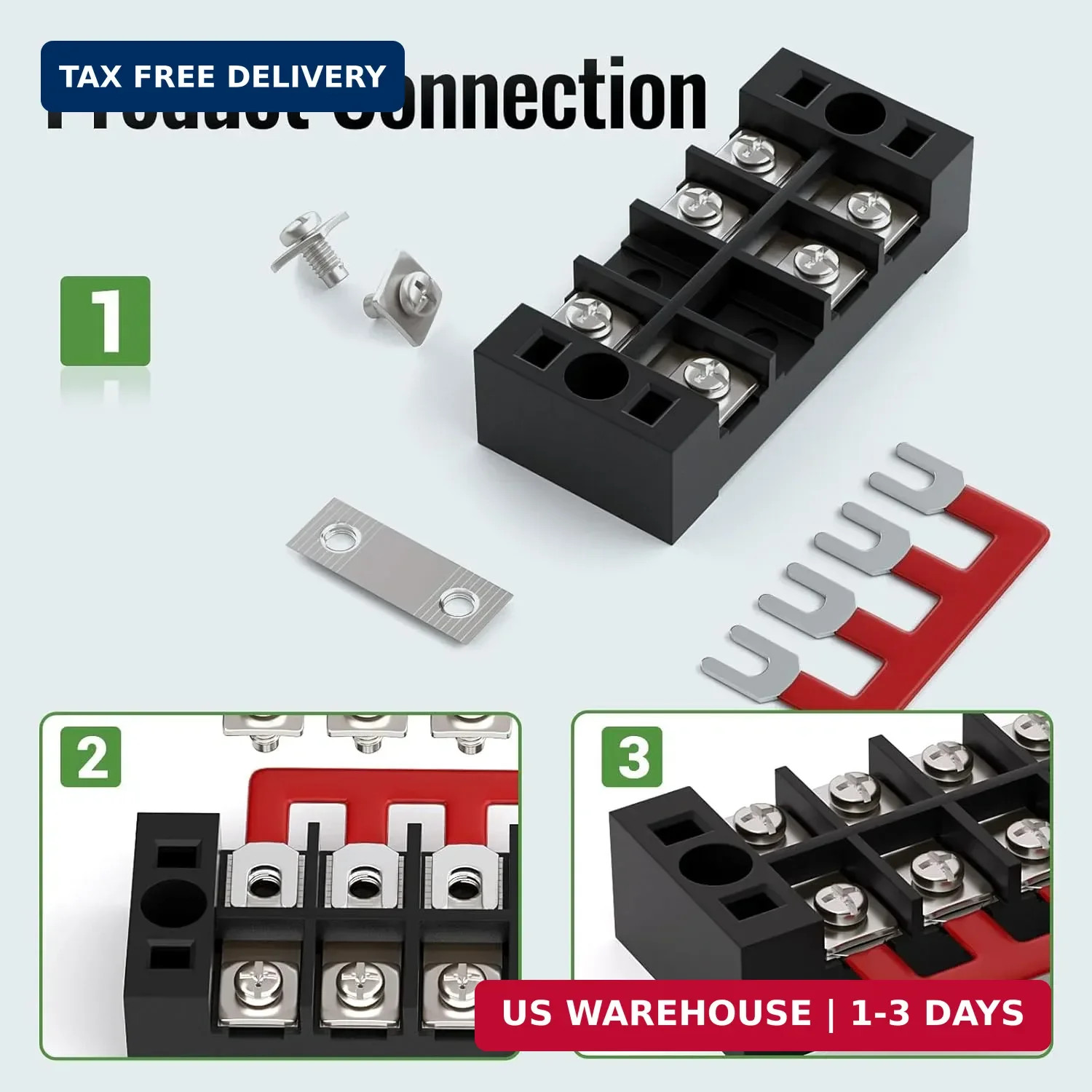 Screw Terminal Block, 25A Covered 6 Position Dual Row, 6 Position Pre-Insulated