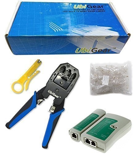 ® Network/Cable Tester + RJ11/RJ12/RJ22/RJ45 Crimp Crimper +100 RJ45 CAT5 CAT…
