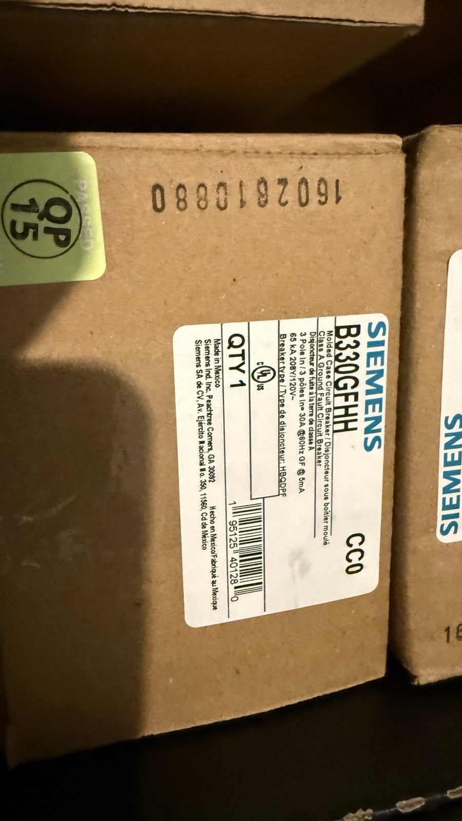 Siemens B330GFHH GFI Breaker 30 Amps New