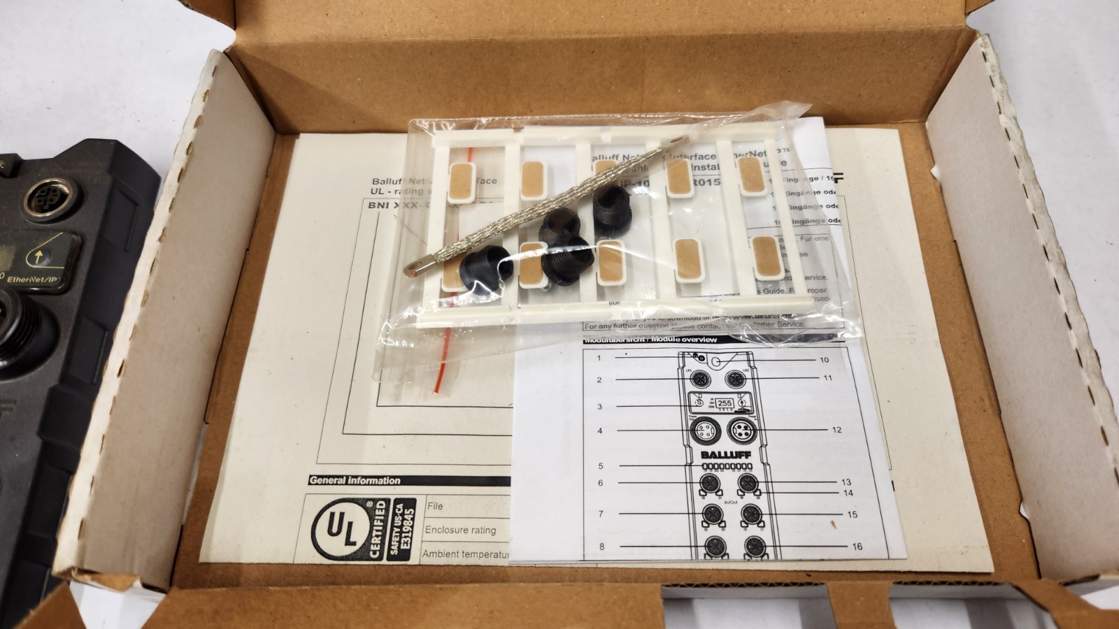 Balluff BNI008P BNI EIP-302-105-R015 Ethernet I/O Hub Network Block NEW WORN BOX