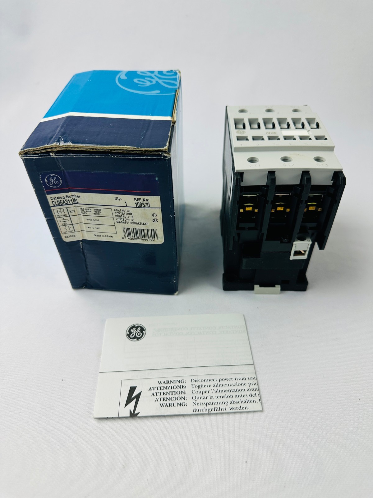 GE General Electric CL06A300M Contactor with LB4AL 208v Coil