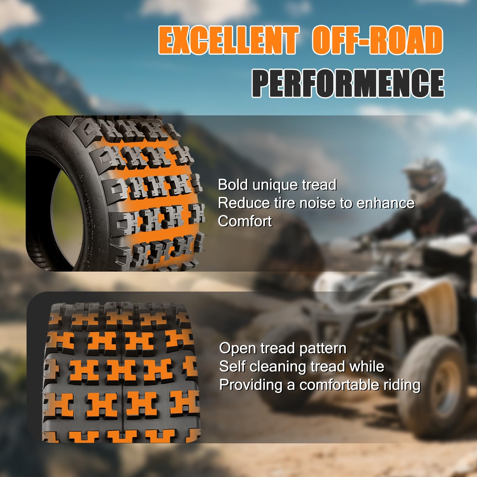 20×10-9 ATV UTV Quad Tires 4PR Tubeless Sport All Terrain Set of 2