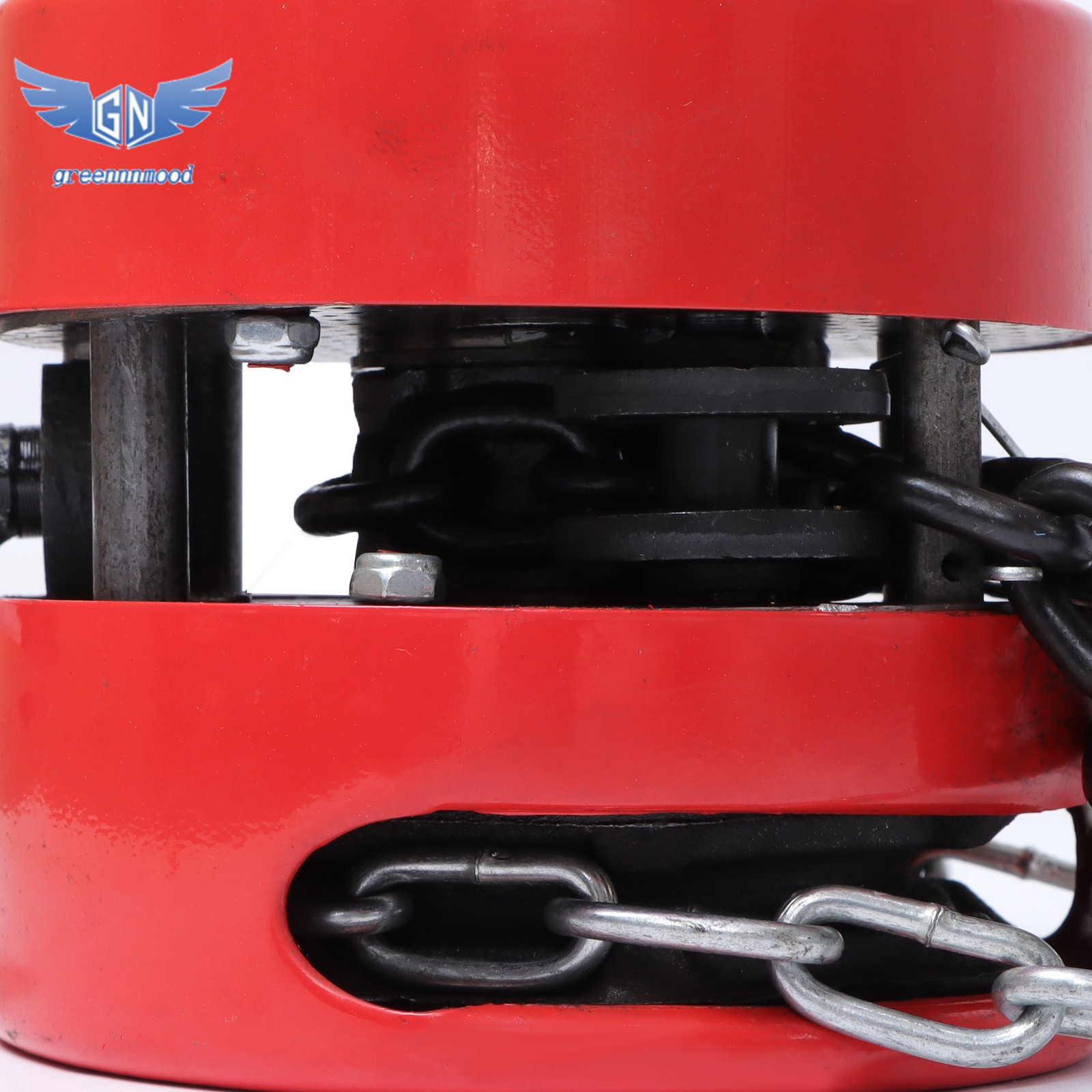 Manual Chain Hoist | 1 Ton / 2200 lbs Capacity | 8ft / 2.5m Lift | 2 Hooks Red