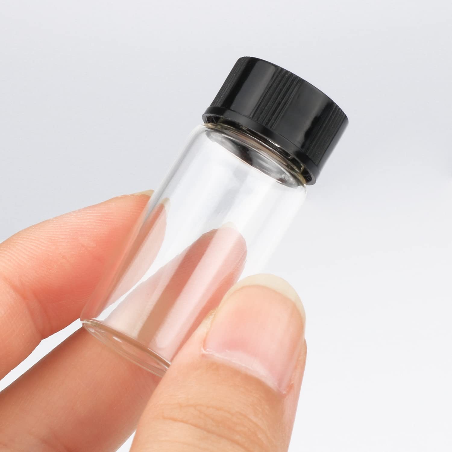 USRommaner 50 Pack,5ml (1/6 oz) Clear Glass Liquid Sample Vial with Screw Cap…