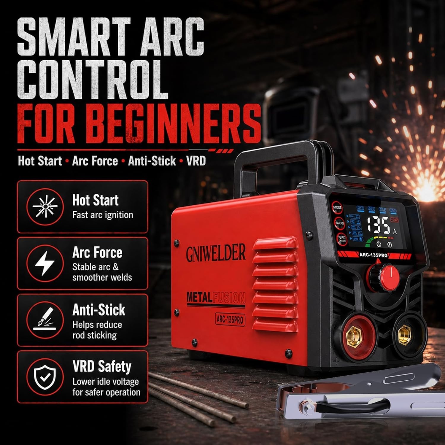 110V Portable Stick Welder ARC Inverter Welding Machine IGBT MMA Welder DIY