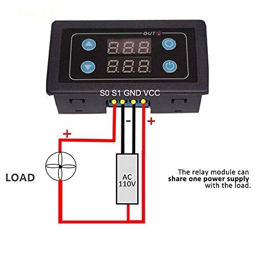 AC 85-265V Timer Delay Relay Module 0-999s/min/h Digital LED Cycle Switch for