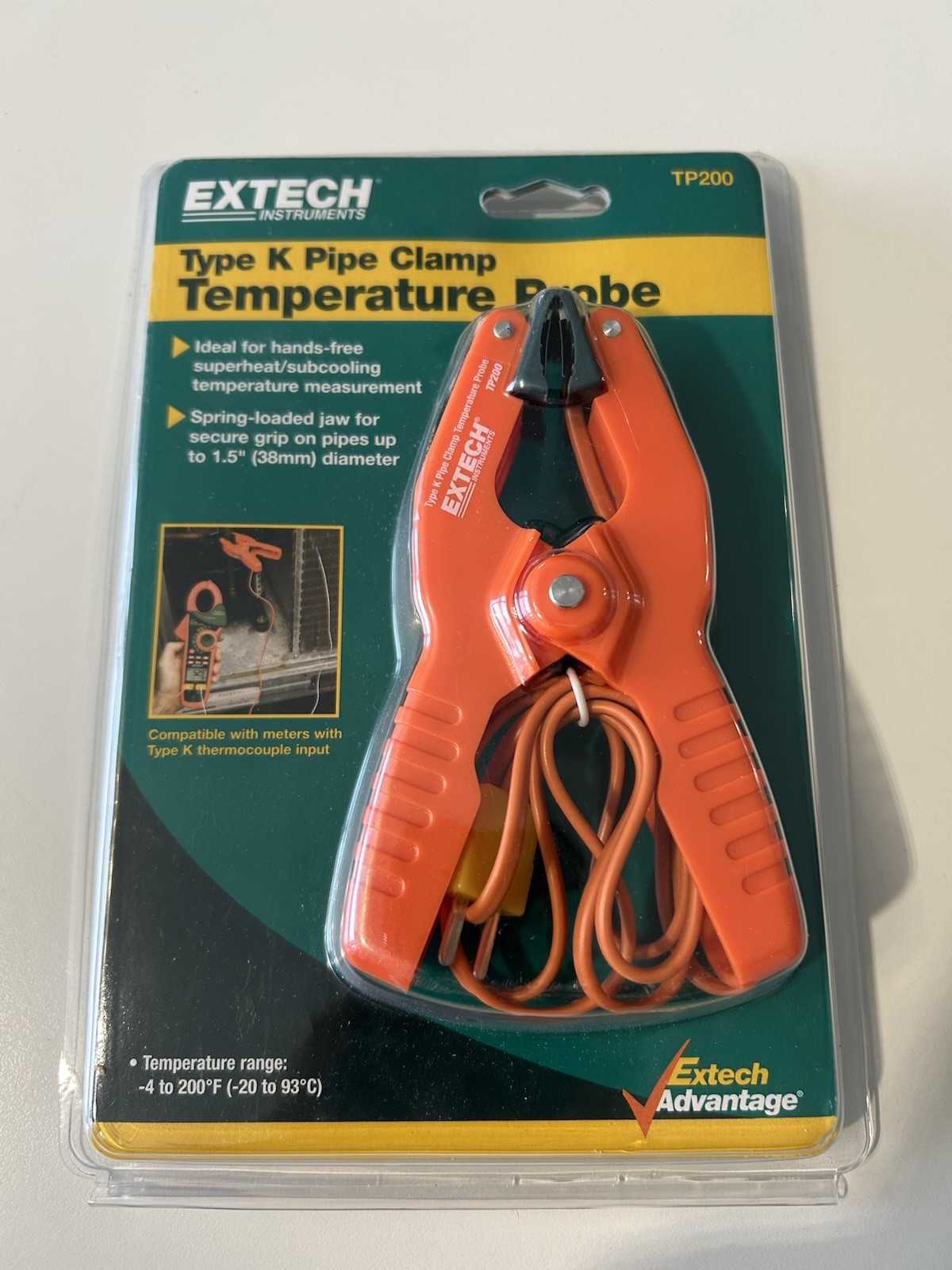 Extech Instruments TP200 Type K Pipe Clamp Temperature Probe New Sealed