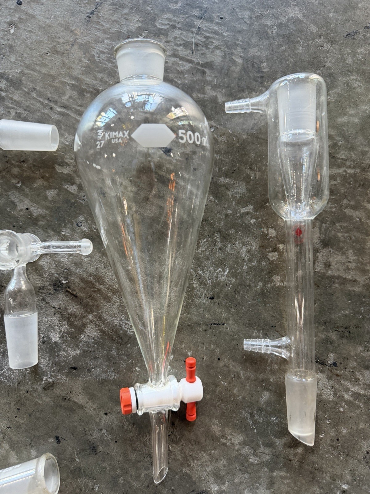 Vintage Chemistry Glassware Lot 11pc – Supelco Gas Tubes Ace Glass Kimax 24/40
