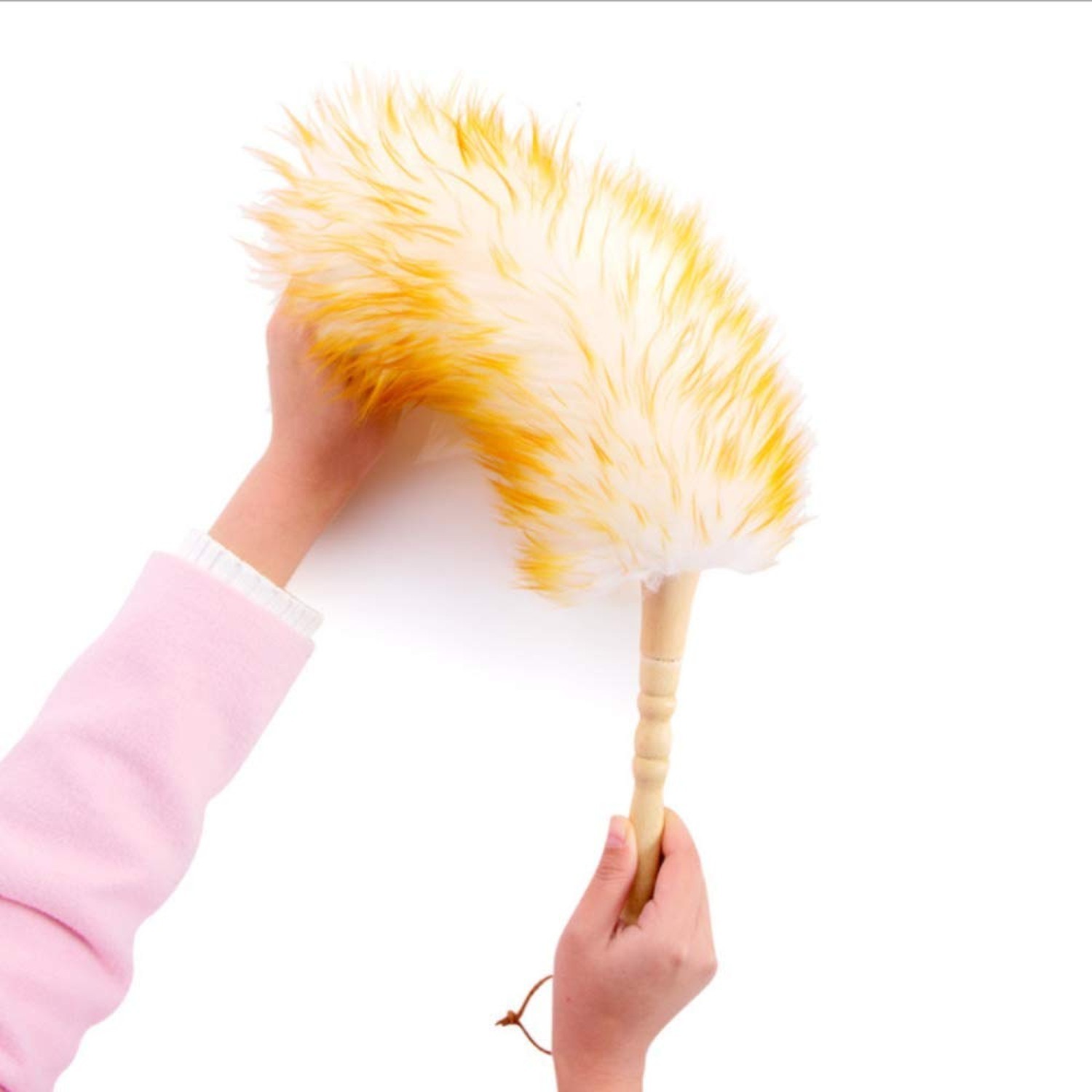 Lambswool Duster with Solid Wooden Handle,Leather Hang Strap,18.9 inch Long,N…