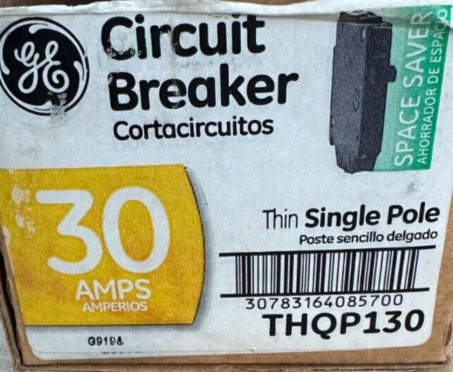 NEW LOT OF 10 GE Circuit Breaker 30 Amps Space Saver Thin Single Pole THQP130