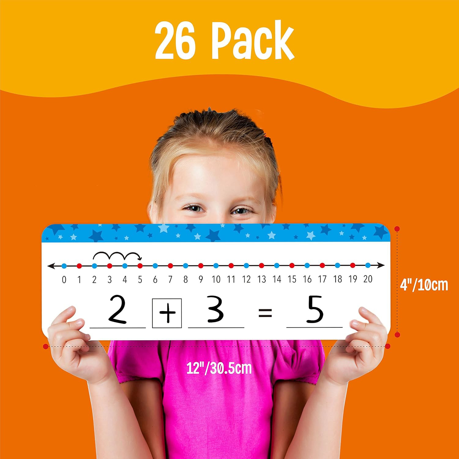 26 Packs Dry Erase Number Line Boards Double-Sided for Math Kids Classroom