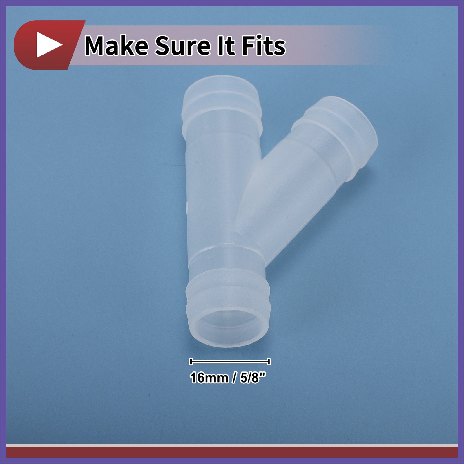 Hose Barb Fitting 5/8″ Y Shaped Incline 3 Way Pipe Connector Clear 5 Pcs