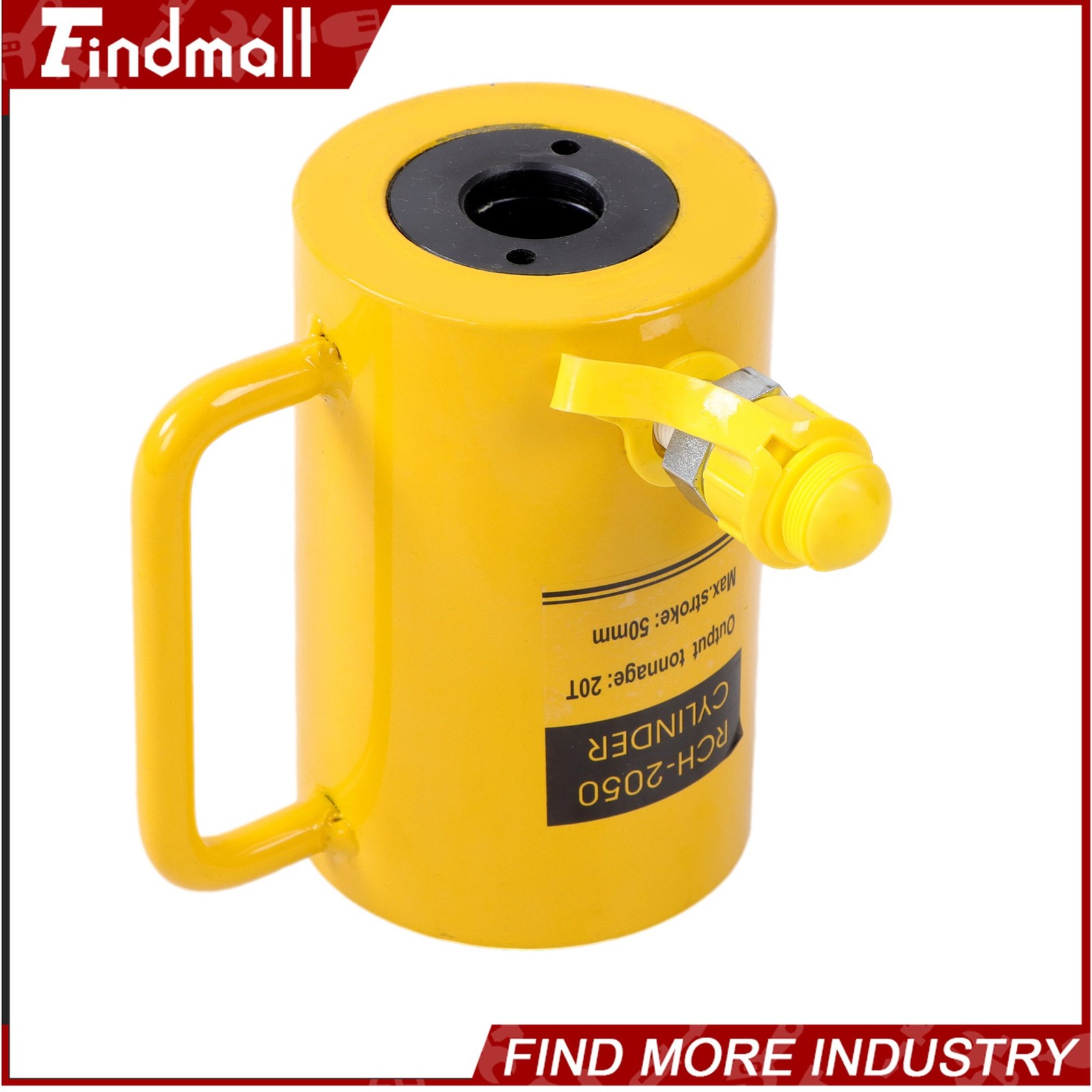 Findmall 20 Ton Capacity Hollow Hydraulic Cylinder 2″ 50mm Stroke Single Acting
