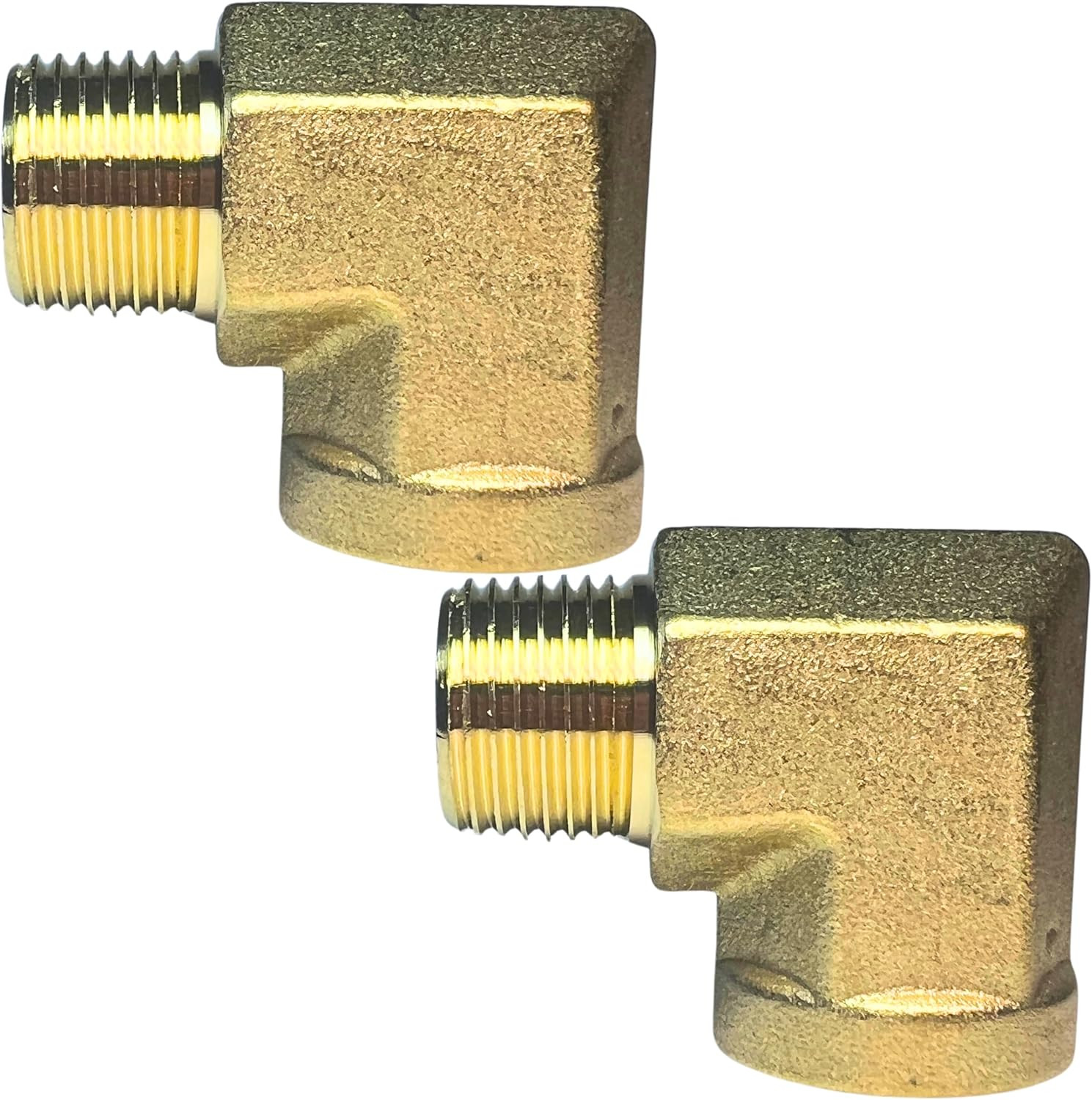 2pcs 3/8″ NPT Brass 90° Street Elbow Male to Female Pipe Fitting Forged Durable