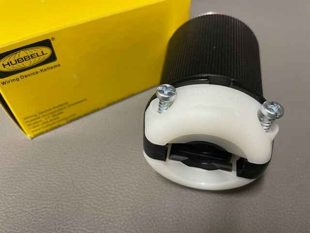 Hubbell HBL2731ST Locking Plug (Spring Terminal) – Black/White